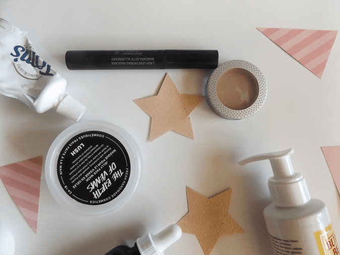 Pur concealer, nudestix mascara, Toms toothpaste