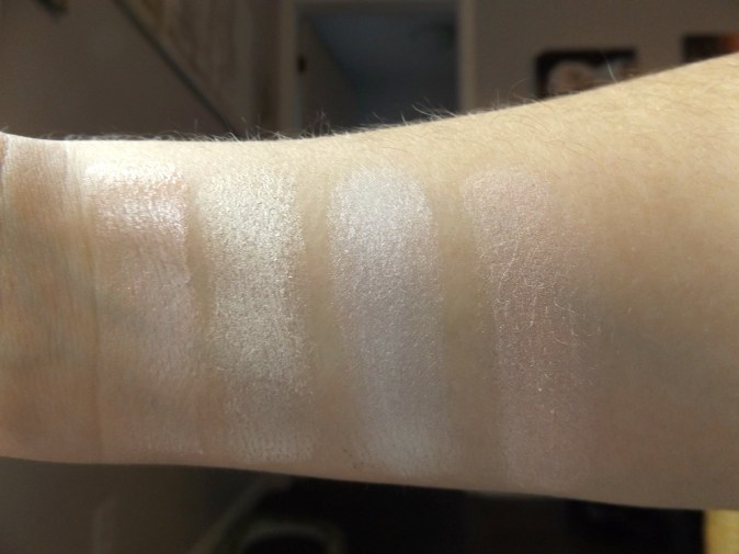 cool toned highlighter swatches
