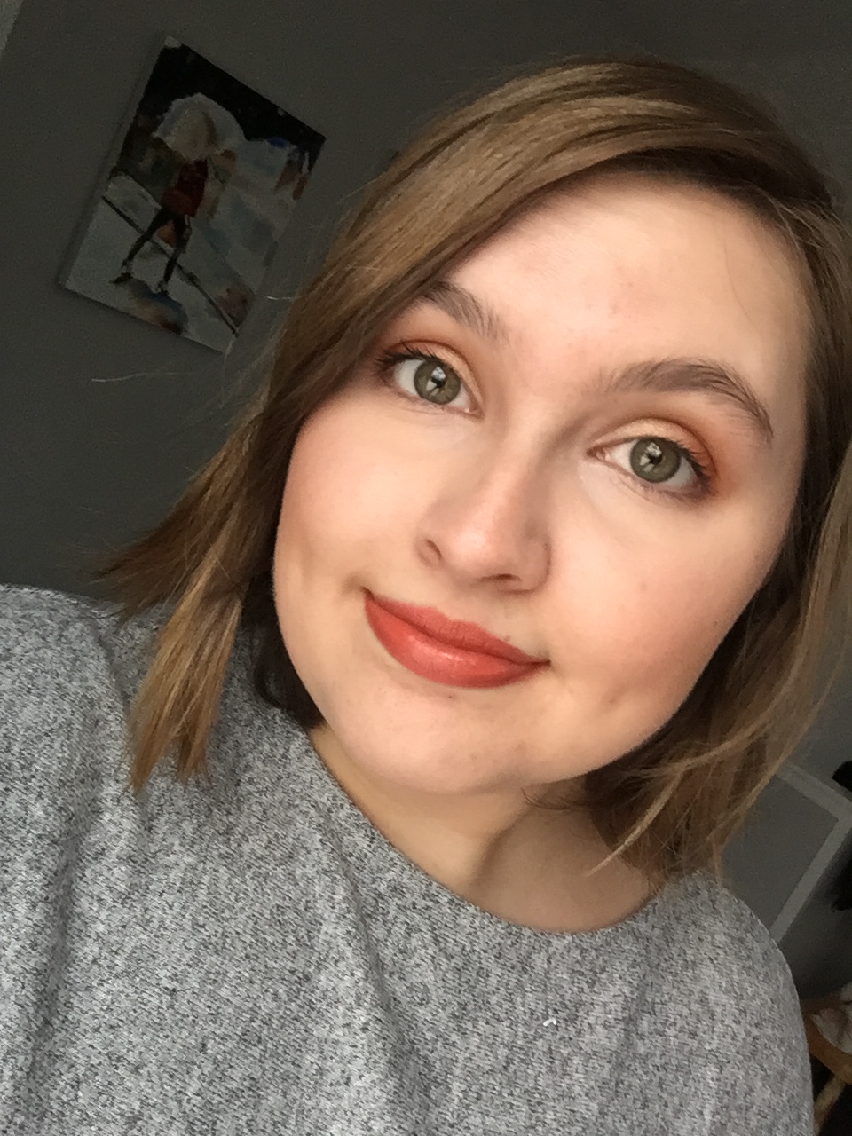 me wearing the palette and entire makeup look