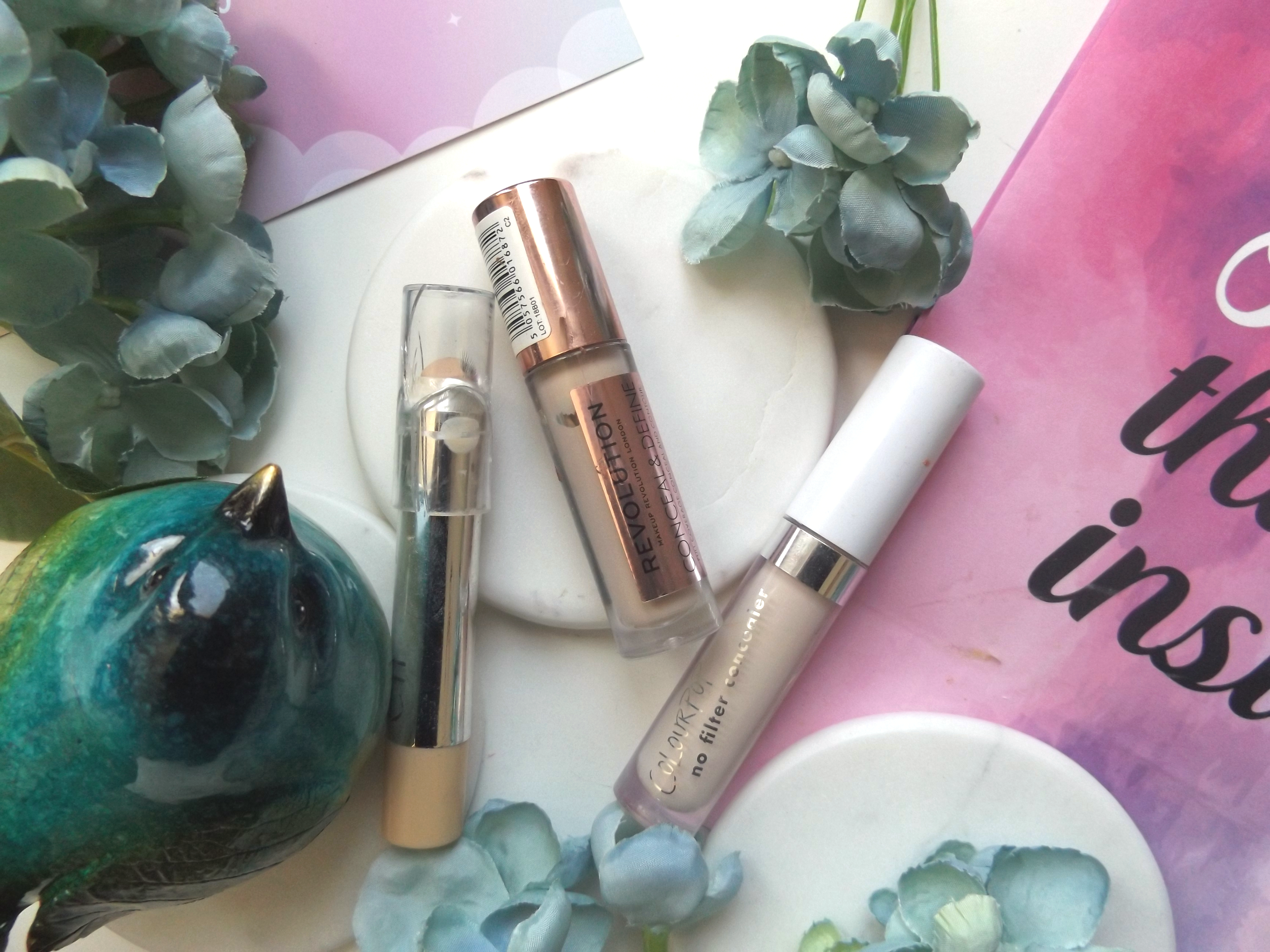 Left to Right: Elf Beautifully Bare, Makeup Revolution Concealer, Colourpop Concealer