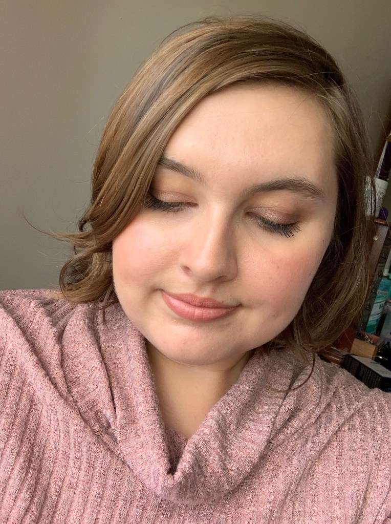 me showing the eye products