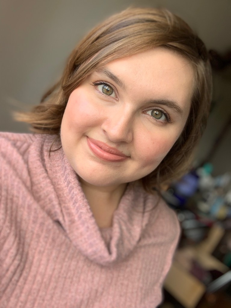 me wearing the products