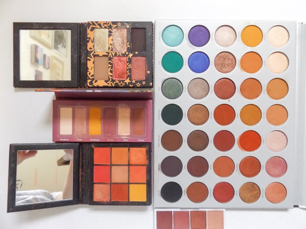 MAC Seeing Stars, Sephora Stories Palette, CORAL Huda Palette, ELF Bite Sized Quads